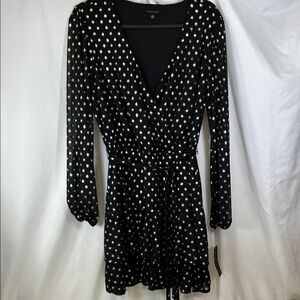 City Triangles Black and Silver Long Sleeve Dress NWT Sz 11